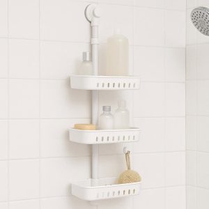 Adjustable Shower Organizer Rack with Suction