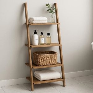 Freestanding Bathroom Ladder Shelf Rack